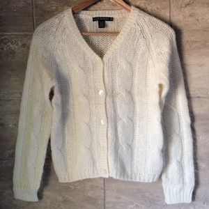 🎄✨✨Club Monaco Ivory Mohair Cardigan XS